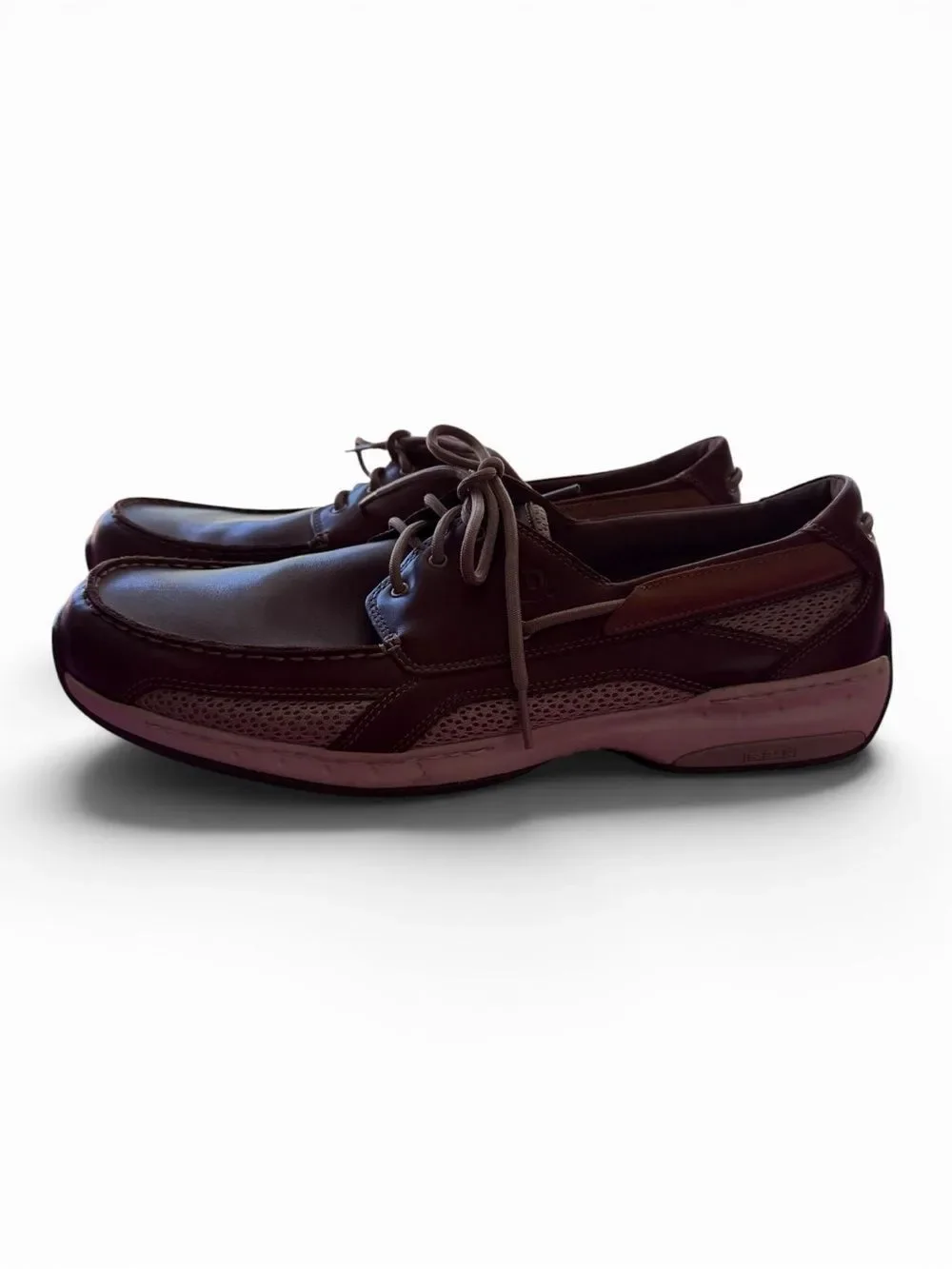 Dunham Men's Brown Leather Lace-Up Boat Shoes